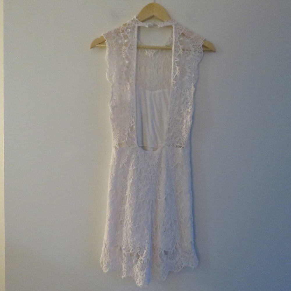 INTIMATELY FREE PEOPLE Daydream White Lace Bodycon Dress Fairy Boho - Size S - Picture 10 of 14
